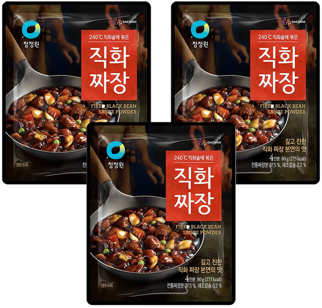 청정원 직화짜장 분말, 80g, 3개