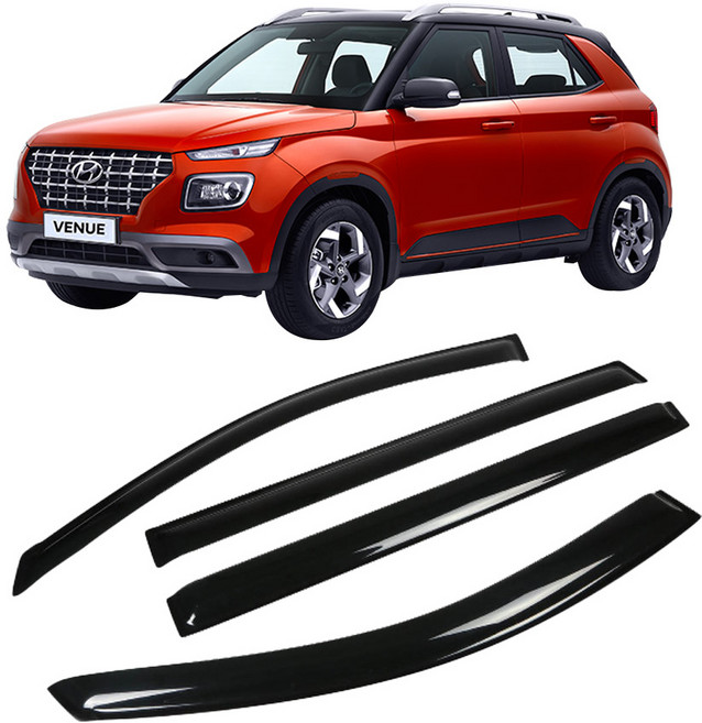 리드홈 스모그 차량용 썬바이저 4p 세트, 현대 베뉴 19년~, 투명블랙