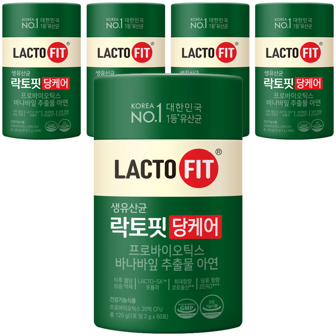락토핏 당케어 유산균, 120g, 5개