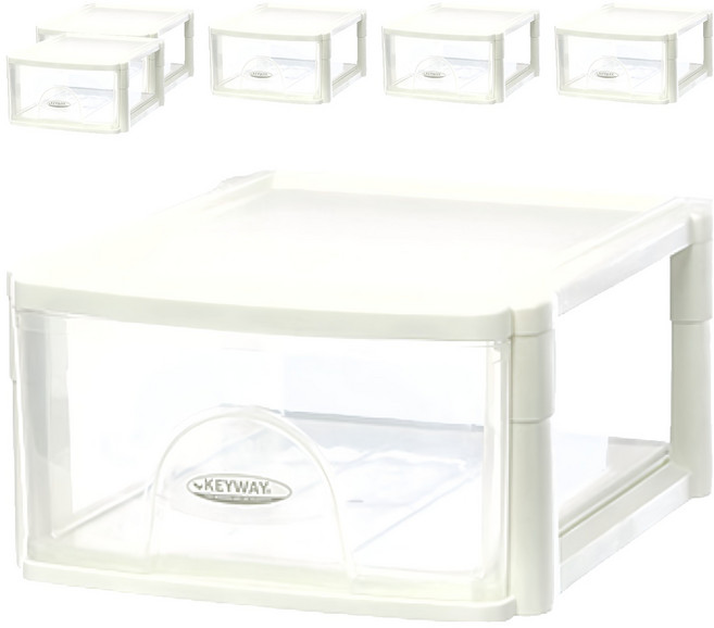 KEYWAY 聯府 A4文書整理箱 深型 35.5 x 27.5 x 15.3cm 6個, 白色, 1層