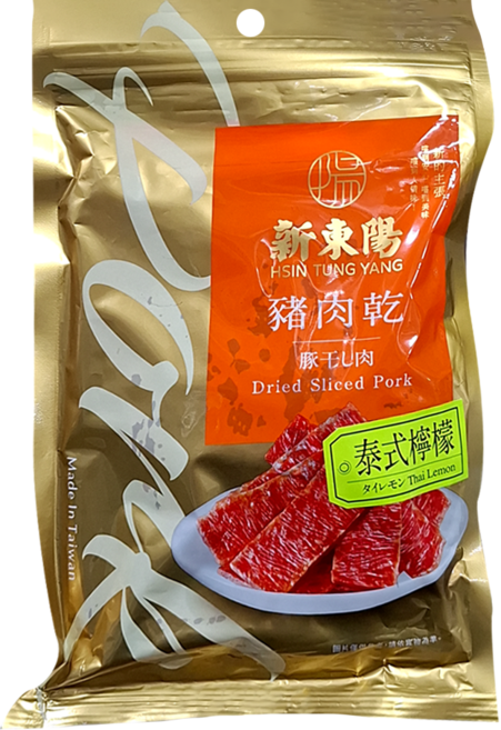 新東陽 豬肉乾 泰式檸檬, 210g, 1包