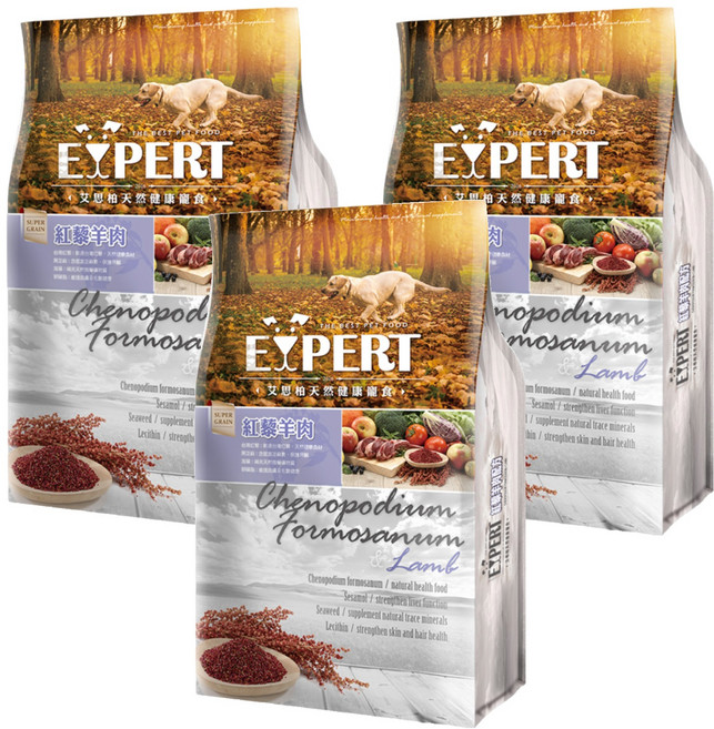 福壽實業 EXPERT 艾思柏 成犬專用配方飼料, 紅藜羊肉, 1.5kg, 3袋