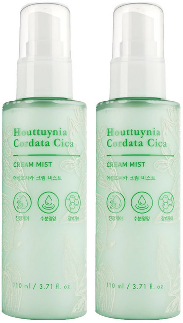 TONYMOLY 魚腥草積雪草水潤乳霜噴霧, 2瓶, 110ml