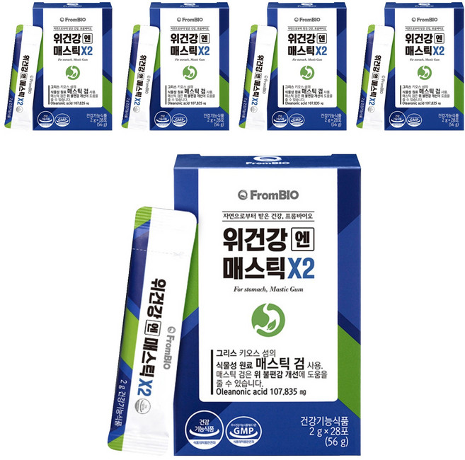 프롬바이오 정품 위건강엔 매스틱X2, 56g, 5개