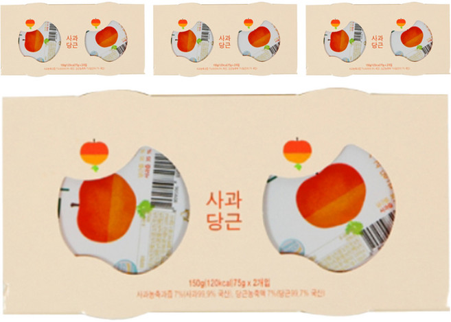 에코맘의산골이유식 유아용 산골푸딩 2p, 사과당근, 150g, 4개