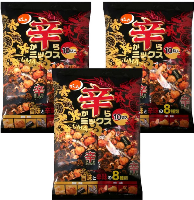 DENROKU 傳六 辣味什錦豆果子, 260g, 3袋