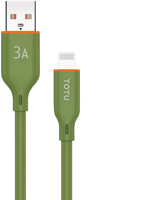 TOTU 拓途 Lightning iPhone充電線傳輸線快充線 液態矽膠, 1m, 軍綠色, 1條