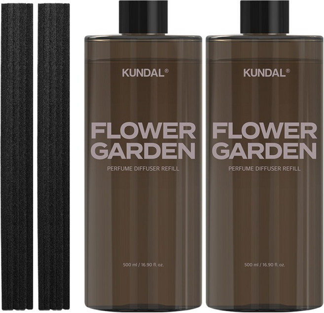 쿤달 퍼퓸 디퓨저 리필 2p + 리드스틱 10p, 플라워가든, 500ml, 1개