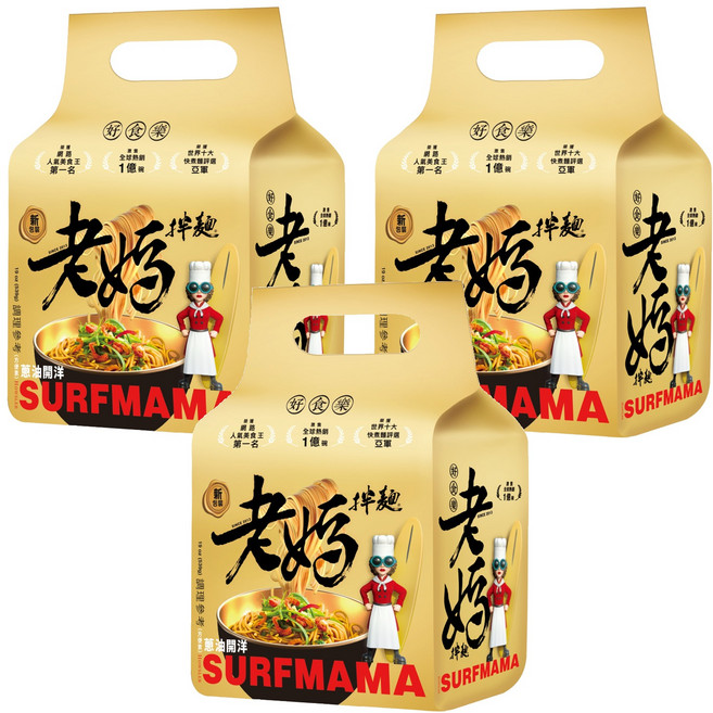 老媽拌麵 蔥油開洋 134.8g, 12包