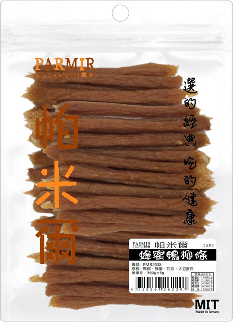 PARMIR 帕米爾 寵物零食, 1包, 360g, 蜂蜜鴨柳條