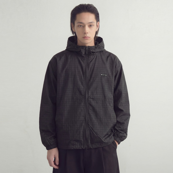 saintpain 男士格紋防撕裂防風外套