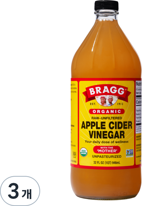 브래그 애플사이다비네거 음용식초, 946ml, 3개