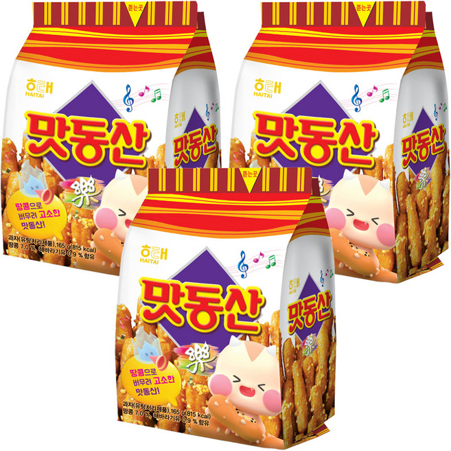 해태제과 맛동산, 165g, 3개