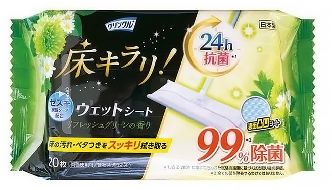 Life-do.Plus 地板清潔濕紙巾20枚入綠-清新草香 20枚入, 1入