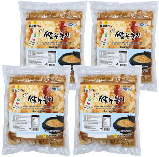 황실미가 쌀누룽지, 1kg, 4개
