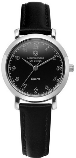 몽크로스 여성용 3핸드 쿼츠 가죽 손목 시계 MS1811MF