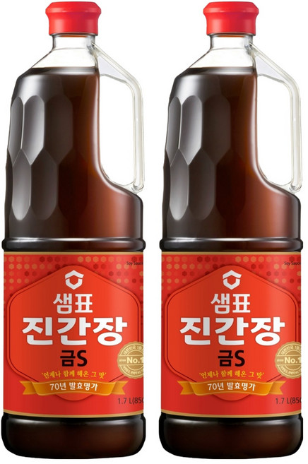 샘표 진간장 금S, 1.7L, 2개