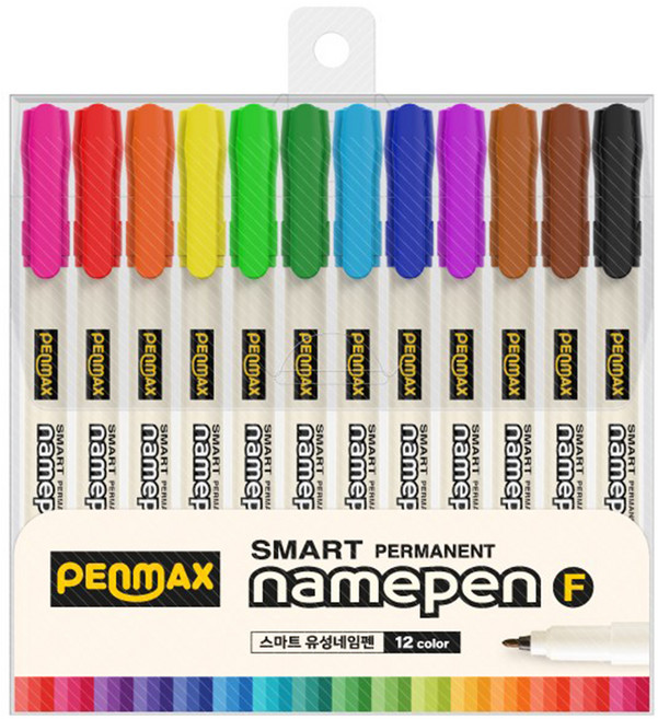 PENMAX 12色油性簽字筆組 顏色鮮明不暈染 適用於各種表面, 混合顏色, 1組