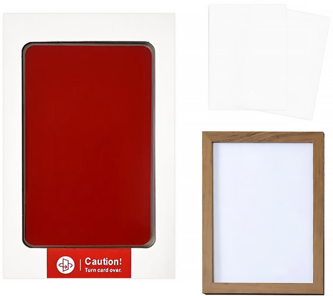 不髒手寵物嬰兒手印足跡印台 含紙卡x2+相框x1, 紅色, 1組