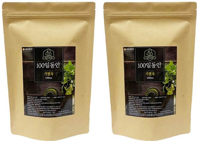 정앤정 100일동안 기혈차 삼각티백, 1.2g, 100개입, 2개