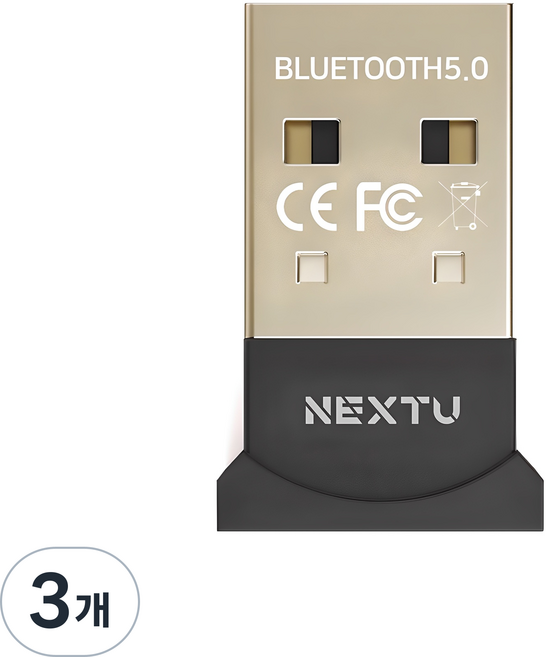넥스트유 블루투스5.0 USB 동글, NEXT-204BT, 혼합 색상, 3개