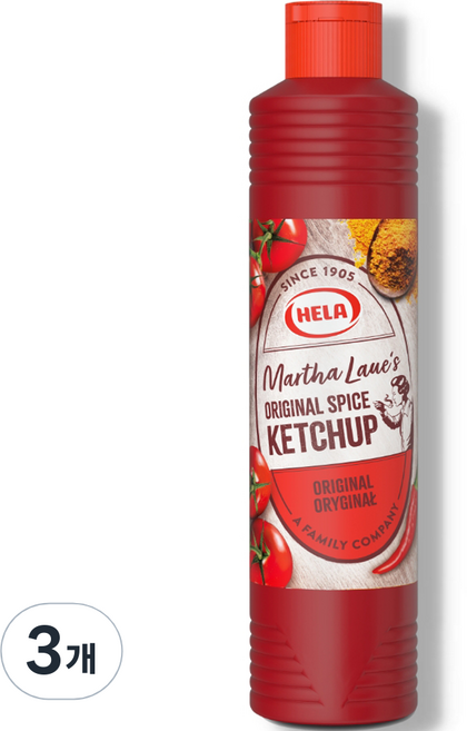 헬라 오리지날 스파이스 케찹, 3개, 800ml