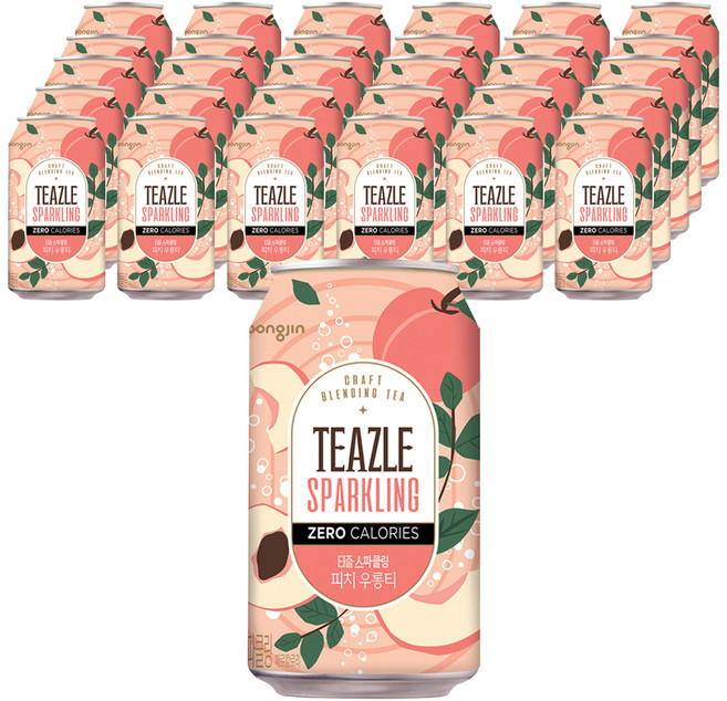 티즐 스파클링 피치우롱티, 340ml, 48개