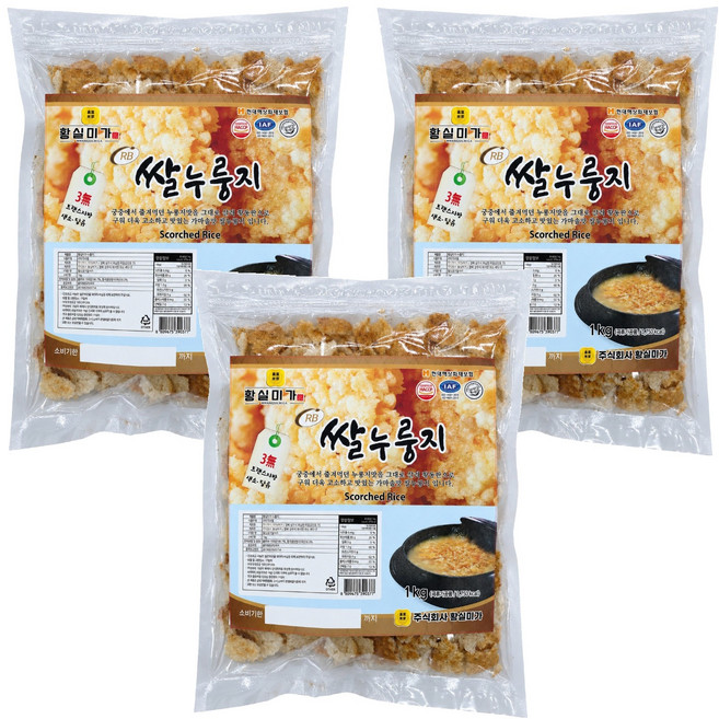 황실미가 쌀누룽지, 1kg, 3개