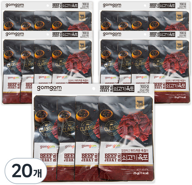 곰곰 쇠고기 육포, 25g, 20개