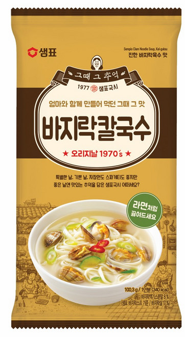 샘표 바지락칼국수, 100.3g, 1개