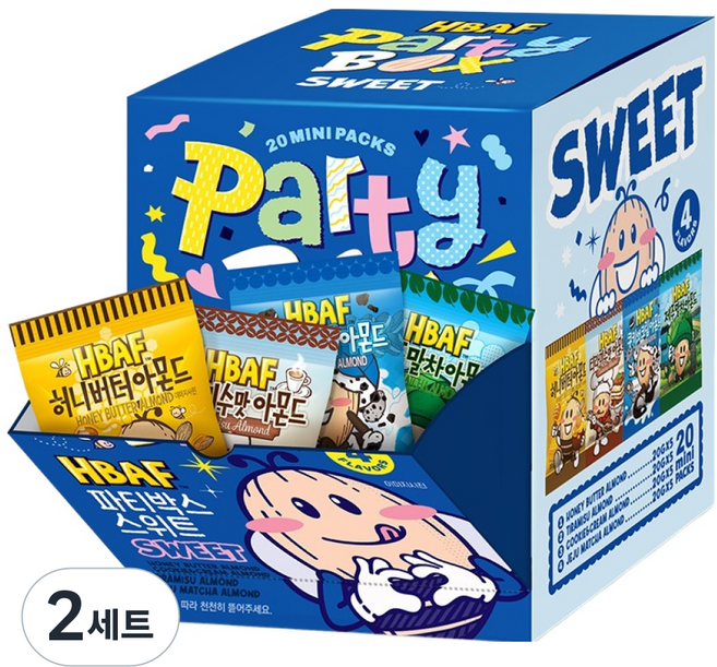 바프 아몬드 파티박스 스위트 4종 x 5p 세트, 20g, 2세트