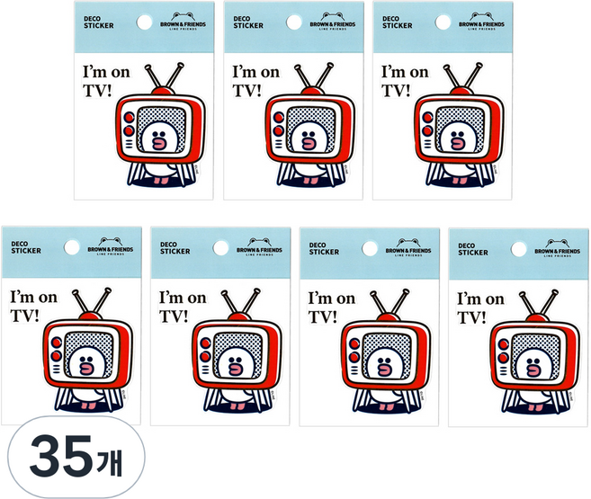 라인프렌즈 B&F 데코스티커 2탄, 아임온티비, 35개