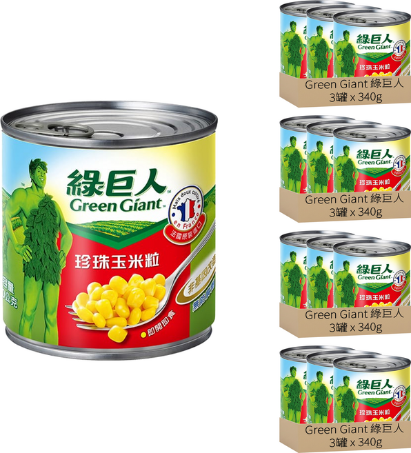 Green Giant 綠巨人 珍珠玉米粒, 340g, 12罐