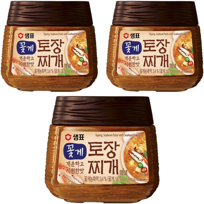 Sempio 膳府 花蟹豆醬鍋調味醬, 450g, 3罐