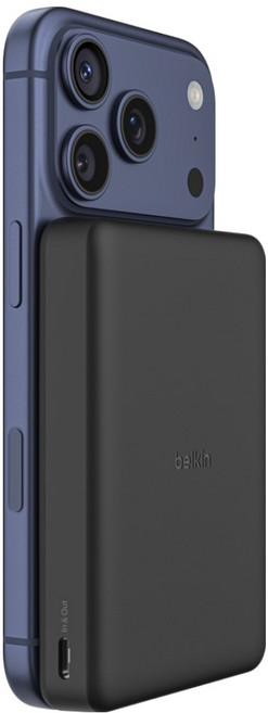 벨킨 부스트차지 초슬림 마그네틱 무선 충전 보조배터리 10000mAh, 블랙, BPD015qcBK