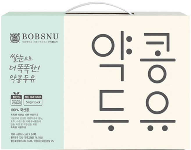 서울대밥스누 쌀눈으로 더 똑똑한 약콩두유, 190ml, 24개