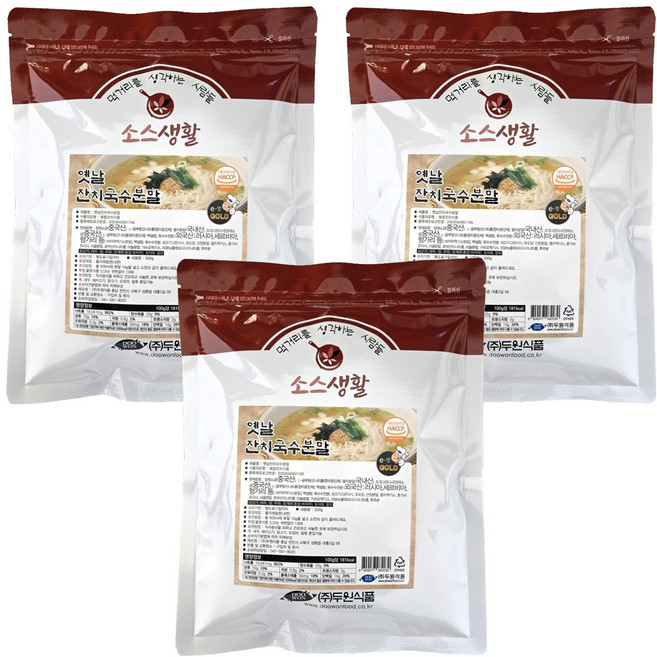 소스생활 옛날잔치국수 분말, 500g, 3개