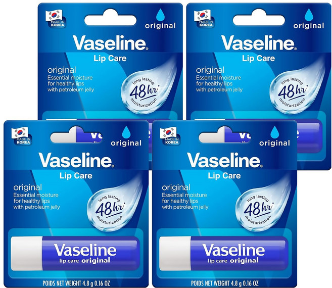 Vaseline 凡士林 護唇膏, 原味無香, 4.8g, 4支