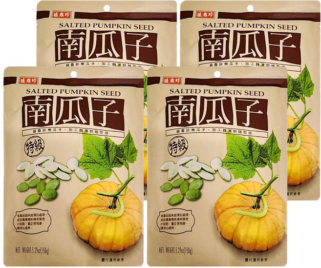 盛香珍 特級南瓜子, 150g, 4個