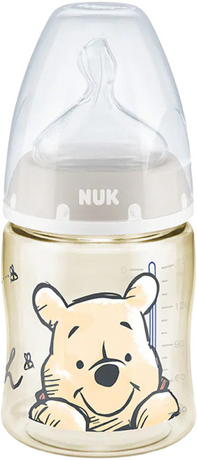 NUK 寬口徑PPSU感溫奶瓶 附寬口徑矽膠奶嘴 初生型圓洞, 迪士尼, 150ml, 1個
