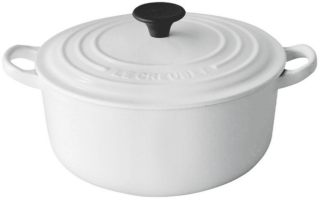 LE CREUSET 圓鐵鍋 附電木頭鍋蓋 3.3L, 1個, 水霧白, 22cm