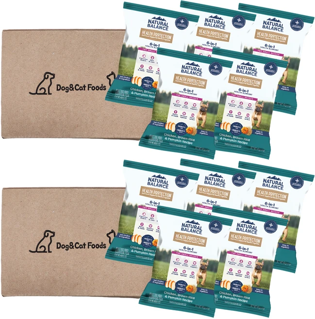 내추럴발란스 어덜트 강아지 헬스프로텍션 현미 앤 호박 레시피 사료 작은알, 닭, 40g, 10개 - 쿠팡