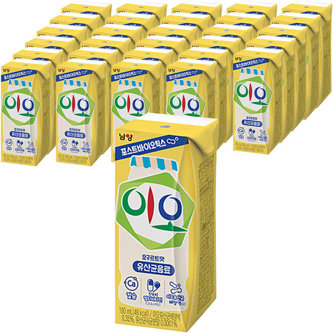 남양이오 요구르트맛 유산균 음료, 190ml, 96개