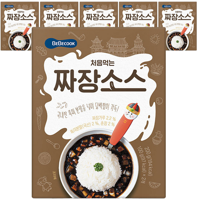 베베쿡 처음먹는 덮밥 소스, 짜장, 200g, 6개