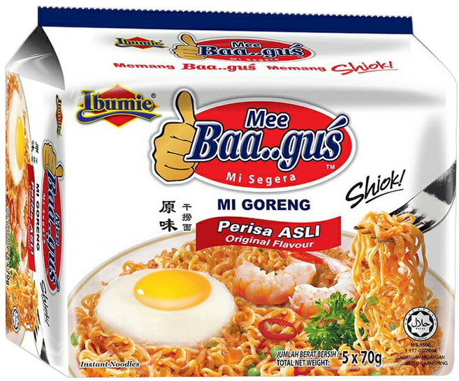 Ibumie 益福 Baagus 乾撈麵經濟包 原味 70g, 5包