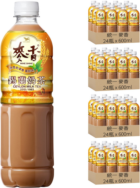 統一 麥香 錫蘭奶茶, 600ml, 96瓶