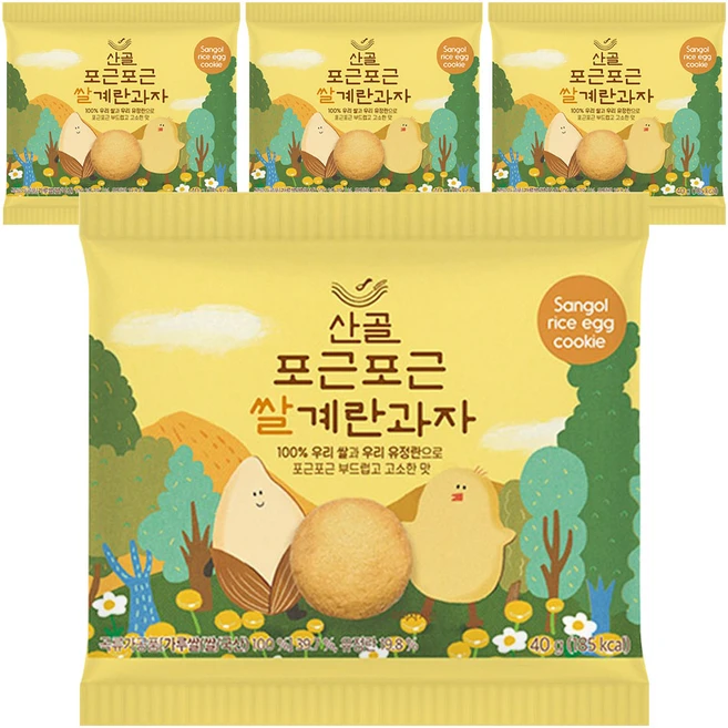 에코맘의산골이유식 산골쌀쿠키, 쌀계란, 40g, 4개 - 쿠팡