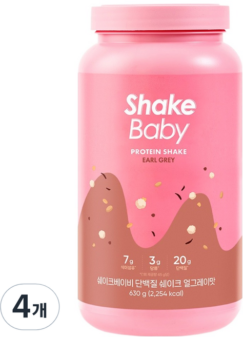 ShakeBaby 纖活蛋白奶昔粉 伯爵茶口味, 4罐, 630g