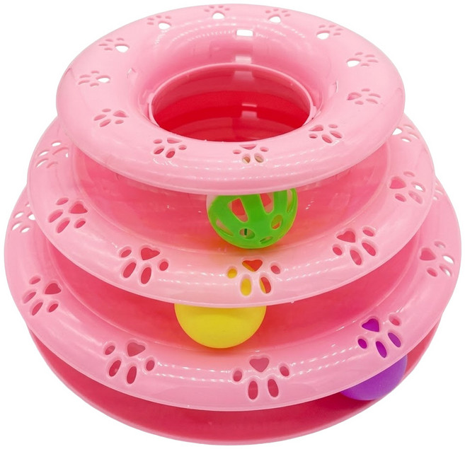 高精寵物 軌道轉盤, 粉色, 1個