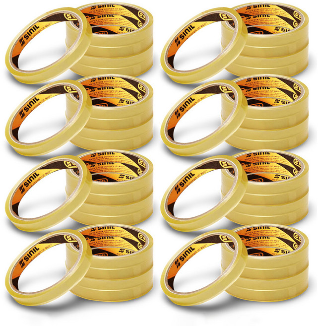 신일테이프 물레방아 문구테이프 12mm x 25m, 투명, 40개